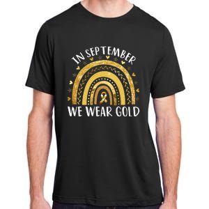 In September We Wear Gold Childhood Cancer Awareness Rainbow Adult ChromaSoft Performance T-Shirt