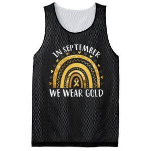 In September We Wear Gold Childhood Cancer Awareness Rainbow Mesh Reversible Basketball Jersey Tank