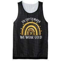 In September We Wear Gold Childhood Cancer Awareness Rainbow Mesh Reversible Basketball Jersey Tank