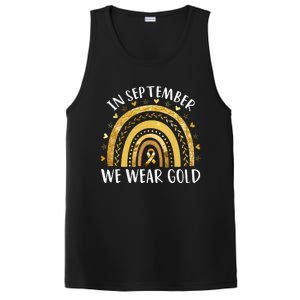 In September We Wear Gold Childhood Cancer Awareness Rainbow PosiCharge Competitor Tank