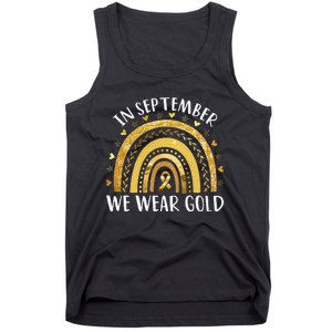 In September We Wear Gold Childhood Cancer Awareness Rainbow Tank Top