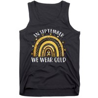 In September We Wear Gold Childhood Cancer Awareness Rainbow Tank Top