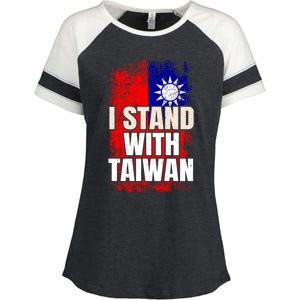 I Stand With Taiwan Gift Enza Ladies Jersey Colorblock Tee