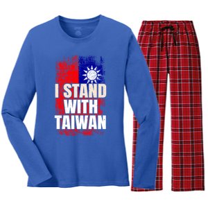 I Stand With Taiwan Gift Women's Long Sleeve Flannel Pajama Set 