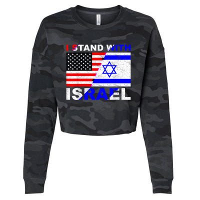 I Stand With Israel Israeli Palestinian Conflict Pro Israel Cropped Pullover Crew