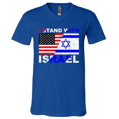 I Stand With Israel Israeli Palestinian Conflict Pro Israel V-Neck T-Shirt