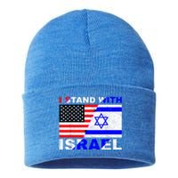 I Stand With Israel Israeli Palestinian Conflict Pro Israel Sustainable Knit Beanie