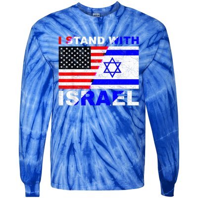 I Stand With Israel Israeli Palestinian Conflict Pro Israel Tie-Dye Long Sleeve Shirt