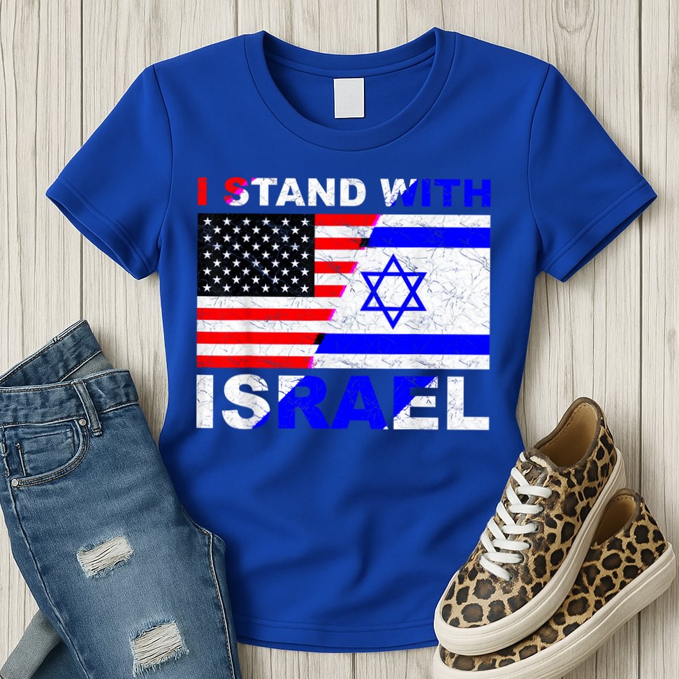 I Stand With Israel Israeli Palestinian Conflict Pro Israel Womens T-Shirt