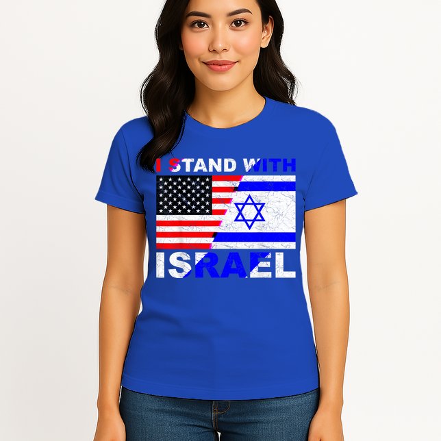I Stand With Israel Israeli Palestinian Conflict Pro Israel Womens T-Shirt