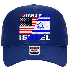 I Stand With Israel Israeli Palestinian Conflict Pro Israel High Crown Mesh Back Trucker Hat