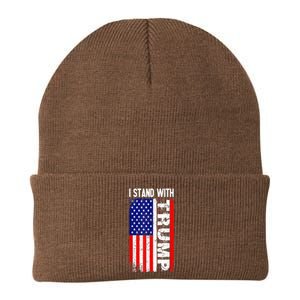 I Stand With President Trump Pro Trump Supporter Anti Biden Knit Cap Winter Beanie