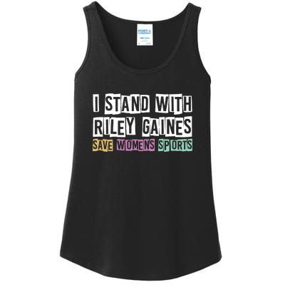 I Stand With Riley Gaines | Save Womens Sports Ladies Essential Tank