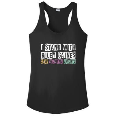 I Stand With Riley Gaines | Save Womens Sports Ladies PosiCharge Competitor Racerback Tank