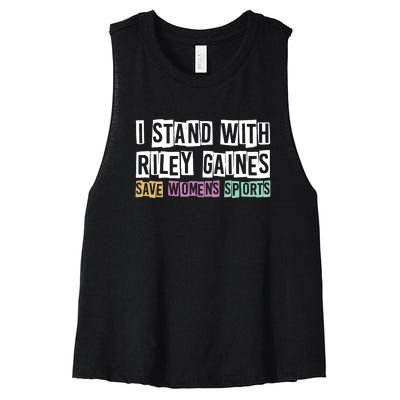 I Stand With Riley Gaines | Save Womens Sports Women's Racerback Cropped Tank