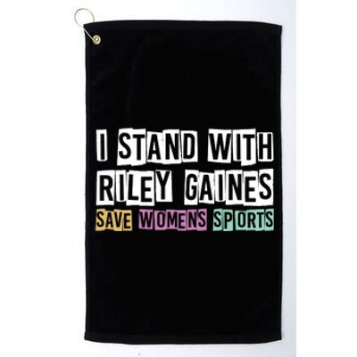 I Stand With Riley Gaines | Save Womens Sports Platinum Collection Golf Towel