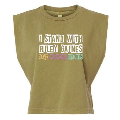 I Stand With Riley Gaines | Save Womens Sports Garment-Dyed Women's Muscle Tee