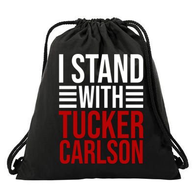 I Stand With Tucker Carlson Political Drawstring Bag