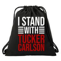 I Stand With Tucker Carlson Political Drawstring Bag
