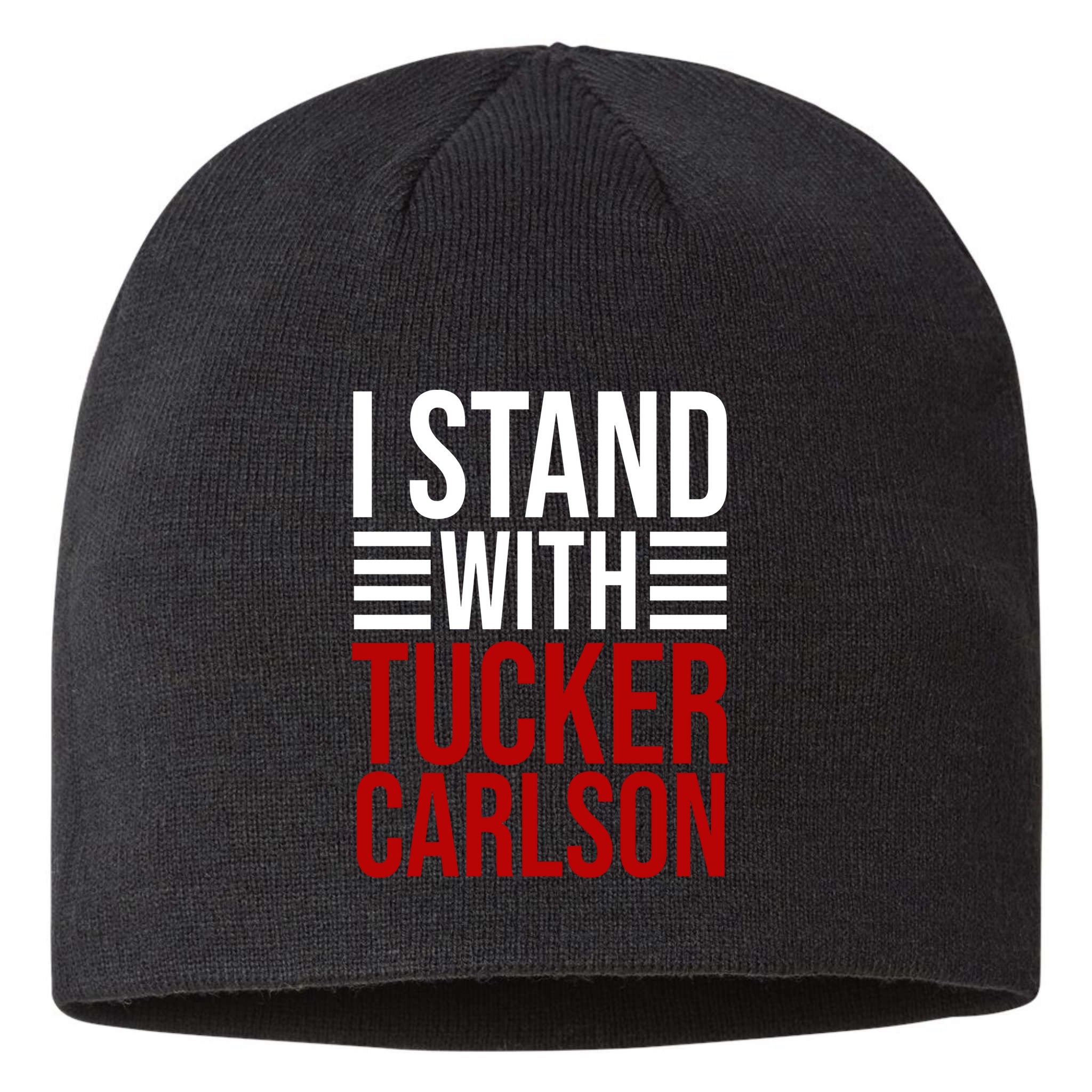 I Stand With Tucker Carlson Political Sustainable Beanie