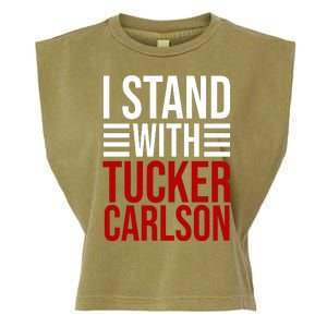 I Stand With Tucker Carlson Political Garment-Dyed Women's Muscle Tee