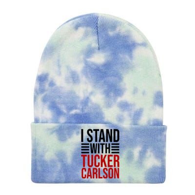 I Stand With Tucker Carlson Political Tie Dye 12in Knit Beanie