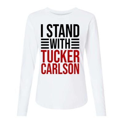 I Stand With Tucker Carlson Political Womens Cotton Relaxed Long Sleeve T-Shirt