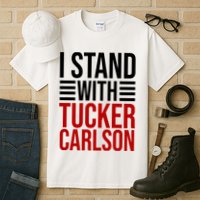 I Stand With Tucker Carlson Political Tall T-Shirt