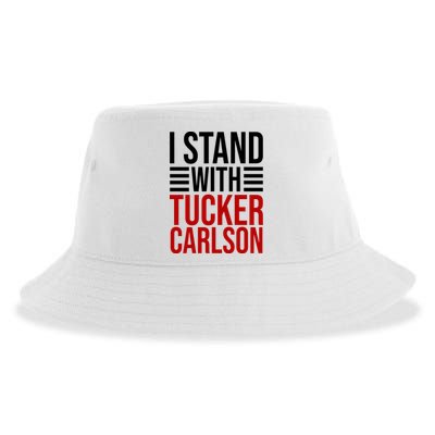 I Stand With Tucker Carlson Political Sustainable Bucket Hat