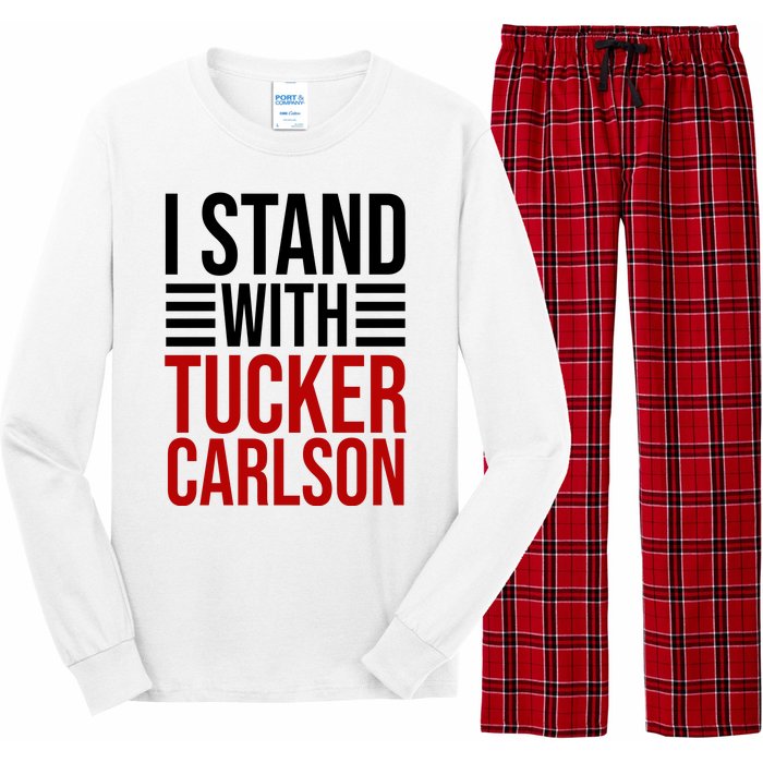 I Stand With Tucker Carlson Political Long Sleeve Pajama Set