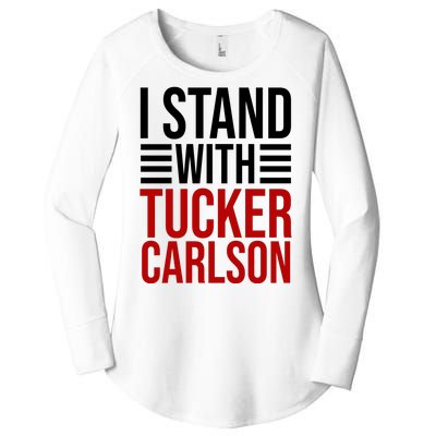 I Stand With Tucker Carlson Political Women's Perfect Tri Tunic Long Sleeve Shirt