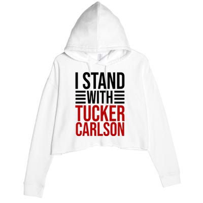 I Stand With Tucker Carlson Political Crop Fleece Hoodie