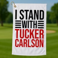 I Stand With Tucker Carlson Political Golf Towel