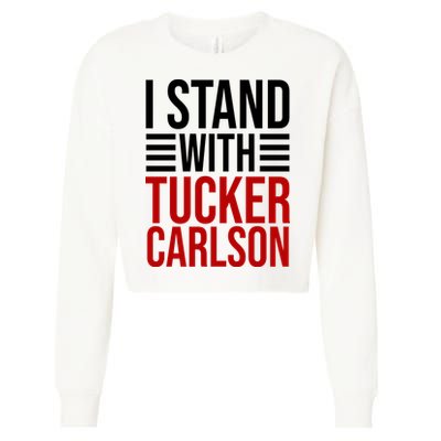 I Stand With Tucker Carlson Political Cropped Pullover Crew