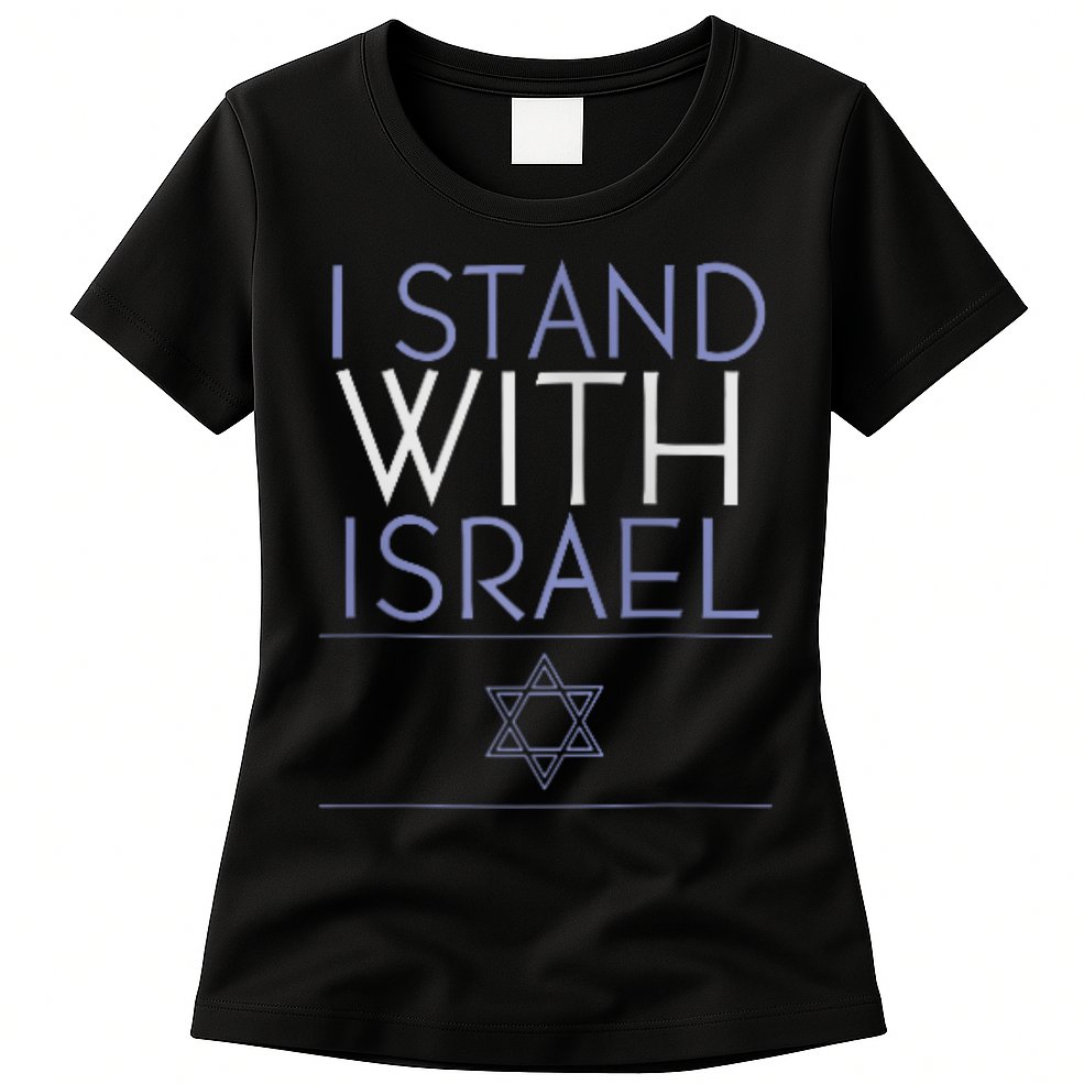 I Stand With Israel Support Israel Israel Flag Womens T-Shirt