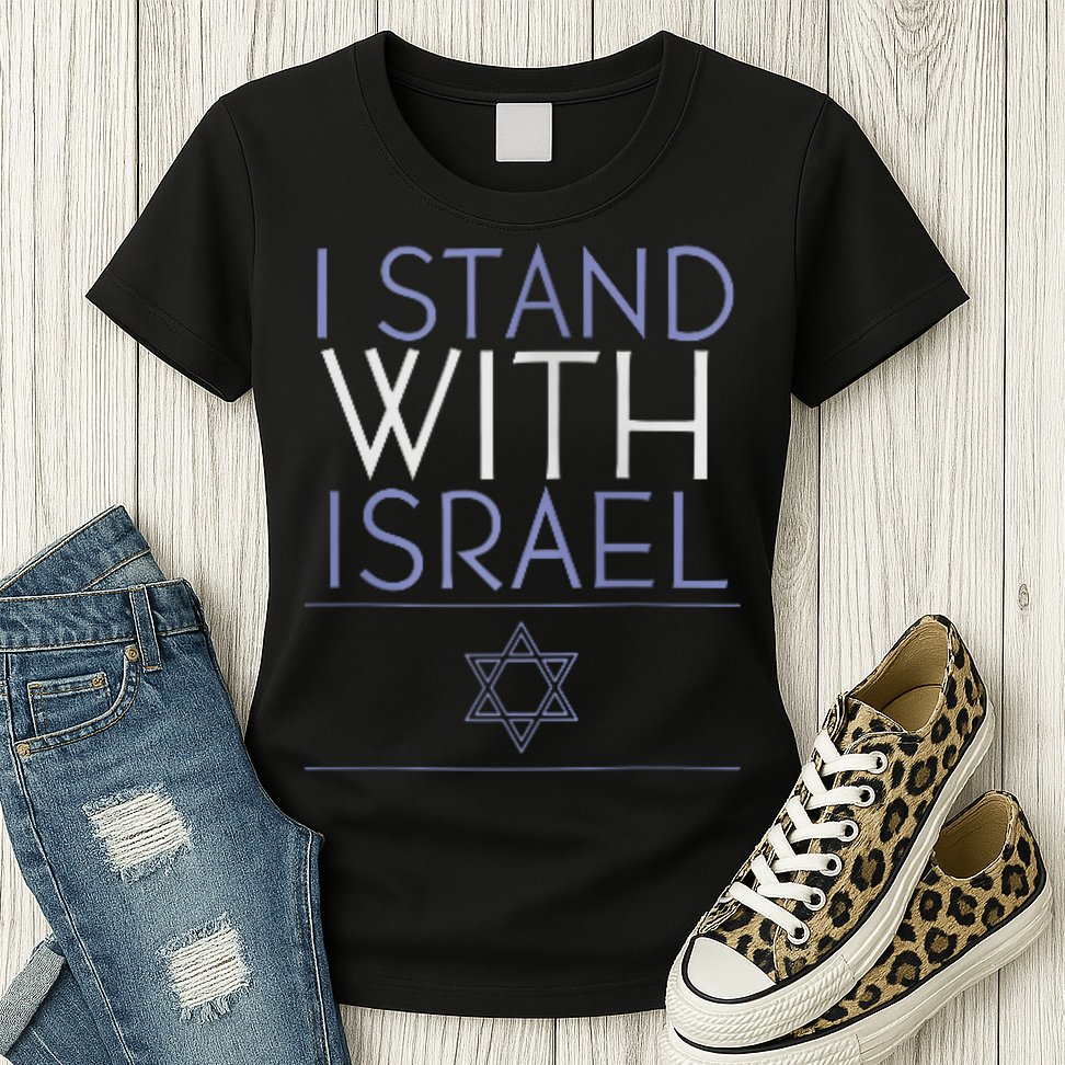 I Stand With Israel Support Israel Israel Flag Womens T-Shirt