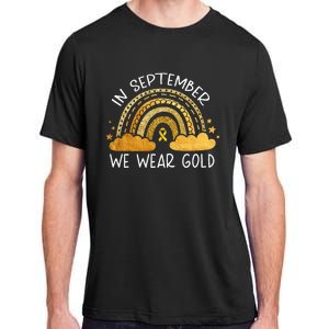 In September We Wear Gold Childhood Cancer Awareness Rainbow Adult ChromaSoft Performance T-Shirt