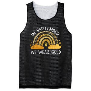 In September We Wear Gold Childhood Cancer Awareness Rainbow Mesh Reversible Basketball Jersey Tank