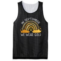 In September We Wear Gold Childhood Cancer Awareness Rainbow Mesh Reversible Basketball Jersey Tank