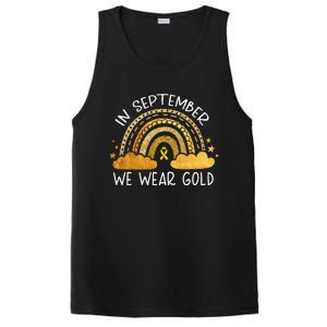 In September We Wear Gold Childhood Cancer Awareness Rainbow PosiCharge Competitor Tank