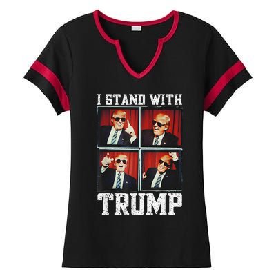 I Stand With Trump My President Ladies Halftime Notch Neck Tee