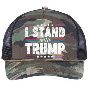 I Stand With Trump 2024 Vote Trump Retro Rope Trucker Hat Cap