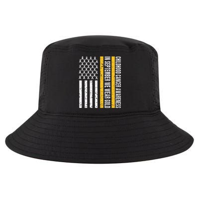 In September We Wear Gold Childhood Cancer Awareness Flag Cool Comfort Performance Bucket Hat