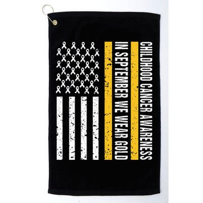 In September We Wear Gold Childhood Cancer Awareness Flag Golf Towel