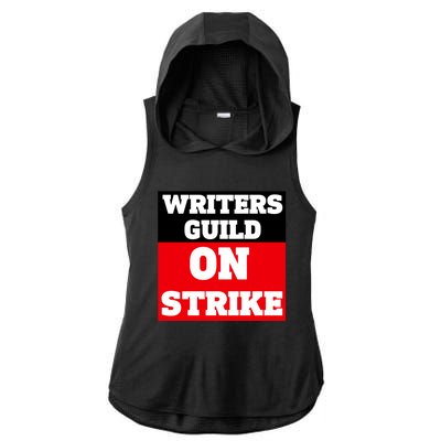 I Stand With Writers Guild On Strike Wga Strike Ladies PosiCharge Tri-Blend Wicking Draft Hoodie Tank