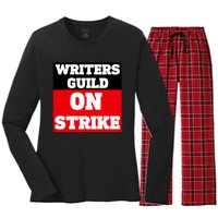 I Stand With Writers Guild On Strike Wga Strike Women's Long Sleeve Flannel Pajama Set 