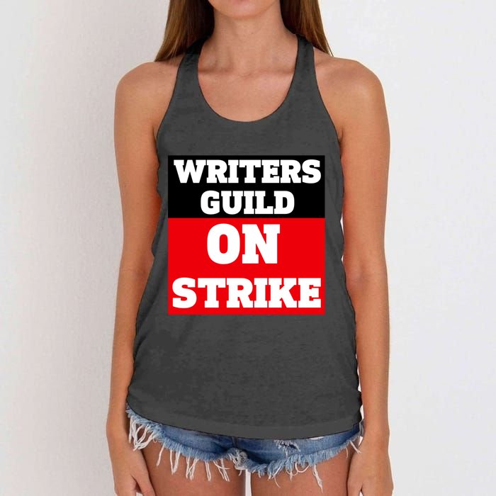 I Stand With Writers Guild On Strike Wga Strike Women's Knotted Racerback Tank