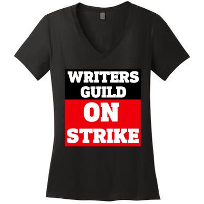 I Stand With Writers Guild On Strike Wga Strike Women's V-Neck T-Shirt