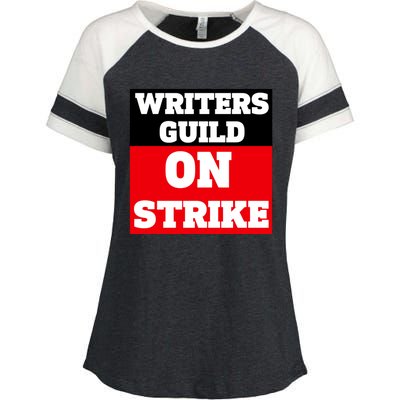 I Stand With Writers Guild On Strike Wga Strike Enza Ladies Jersey Colorblock Tee