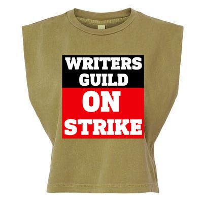 I Stand With Writers Guild On Strike Wga Strike Garment-Dyed Women's Muscle Tee